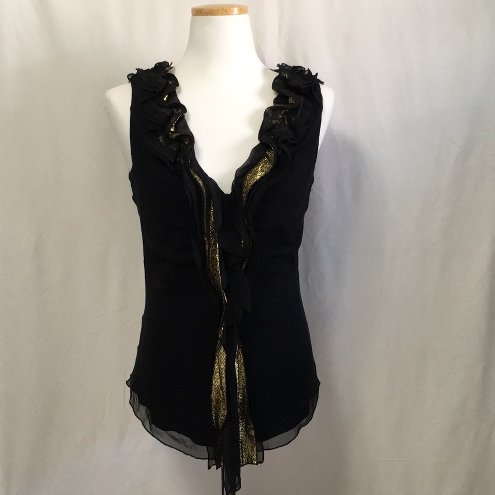 ⭐️Tahari black Silk top⭐️